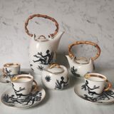 Coffee service African porcelain décor from Limoges