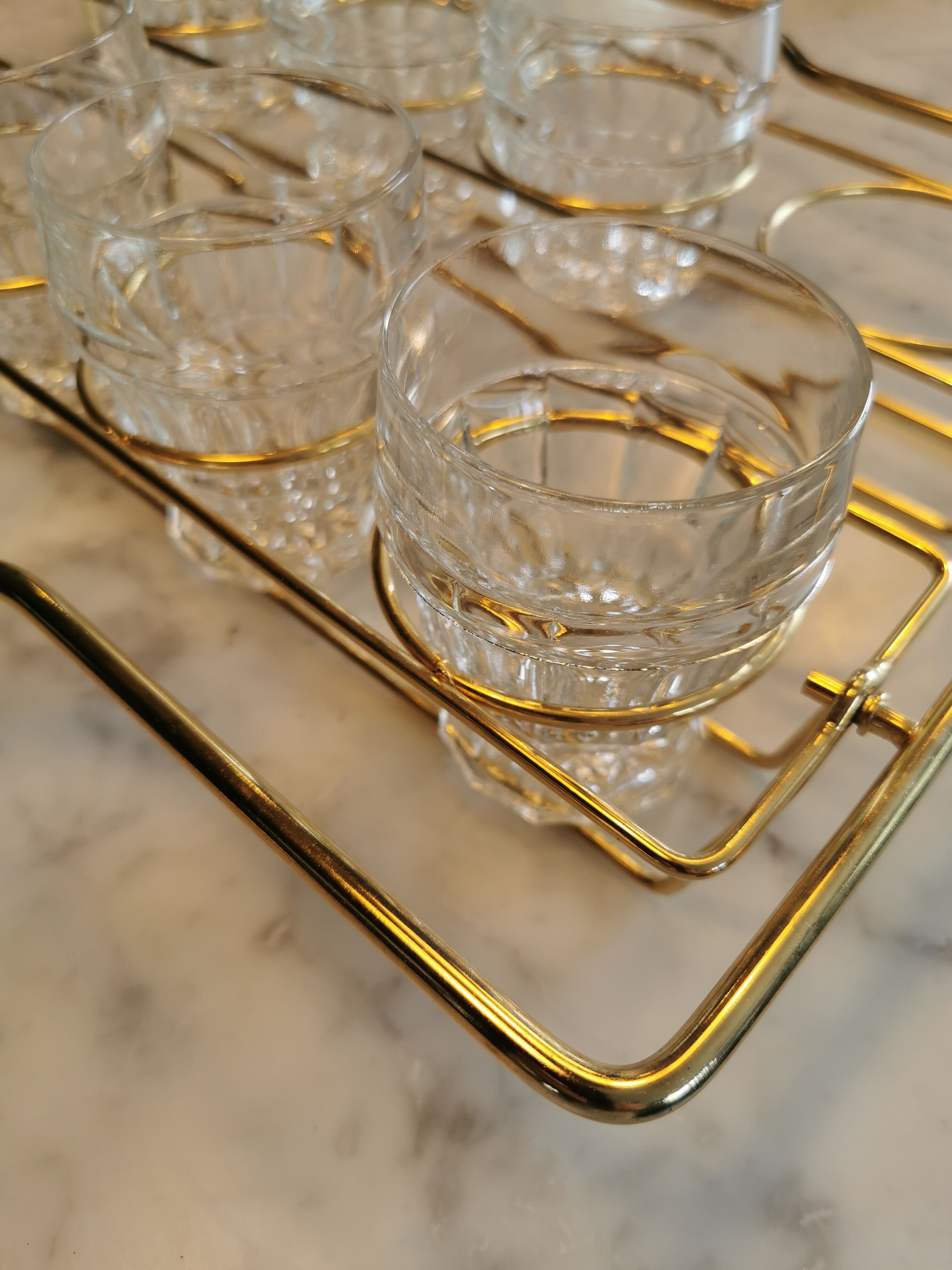 Plateau porte verre métal Vintage