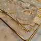 Vintage metal glass holder tray