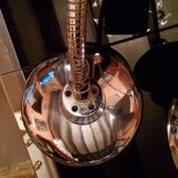 Large chrome lamp of the 70s 3 arm office architect