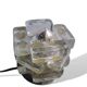 Brutalist solid bubble glass clear and red table lamps 1960s, set of 2