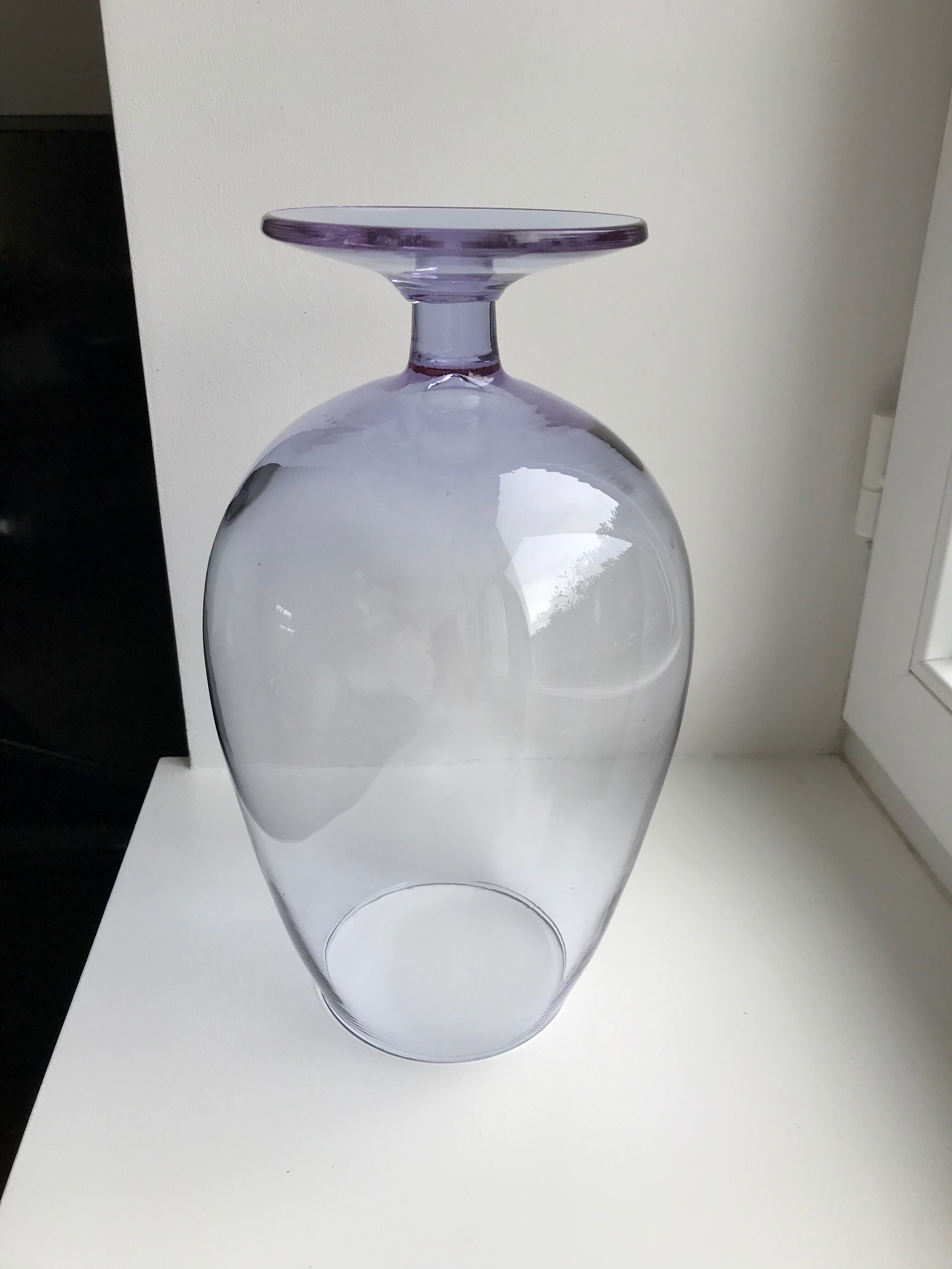 Lilac blown glass vase 70s
