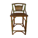 Braided wicker bar stool