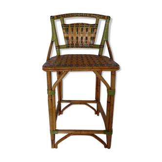 Tabouret de bar en osier tressé