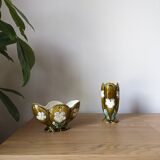 Pair of barbotine vases