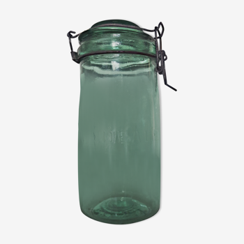 Green glass jar L'Idéal 1L