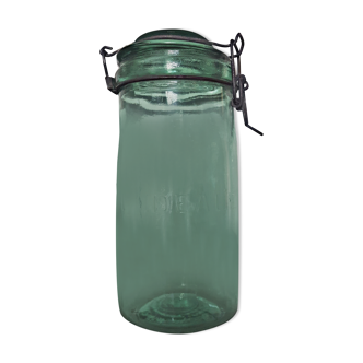 Green glass jar L’Idéal 1L