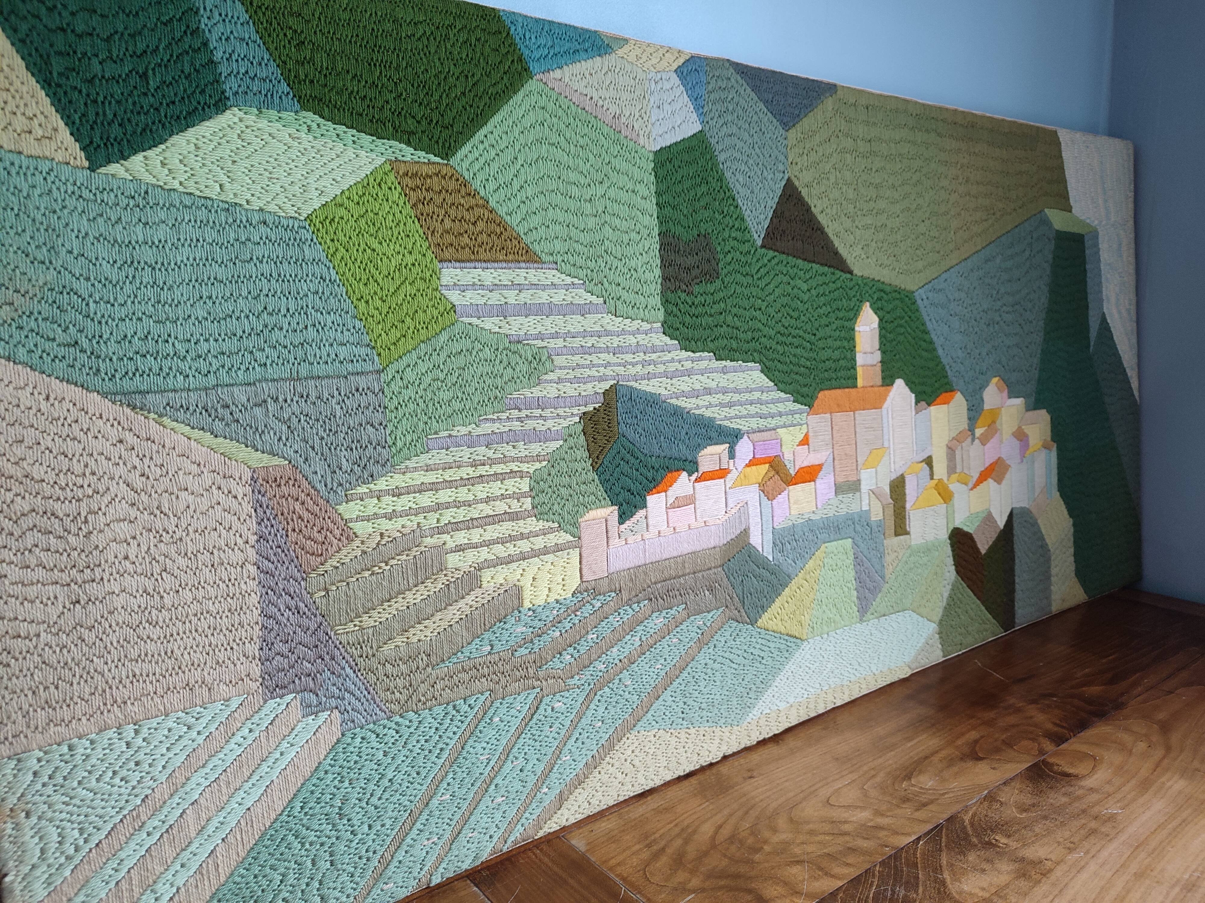 Large format handmade wall tapestry vintage