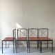 Set of 4 designer chairs in metal and cognac leather by Arrben Italy