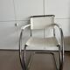 Mies van der Rohe armchair in white leather and chrome MR20 Thonet collection