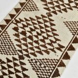 3x10 Brown Cream Kilim Runner Rug 82x320Cm