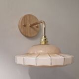 Art Deco wall lamp in marbled pink Clichy glass