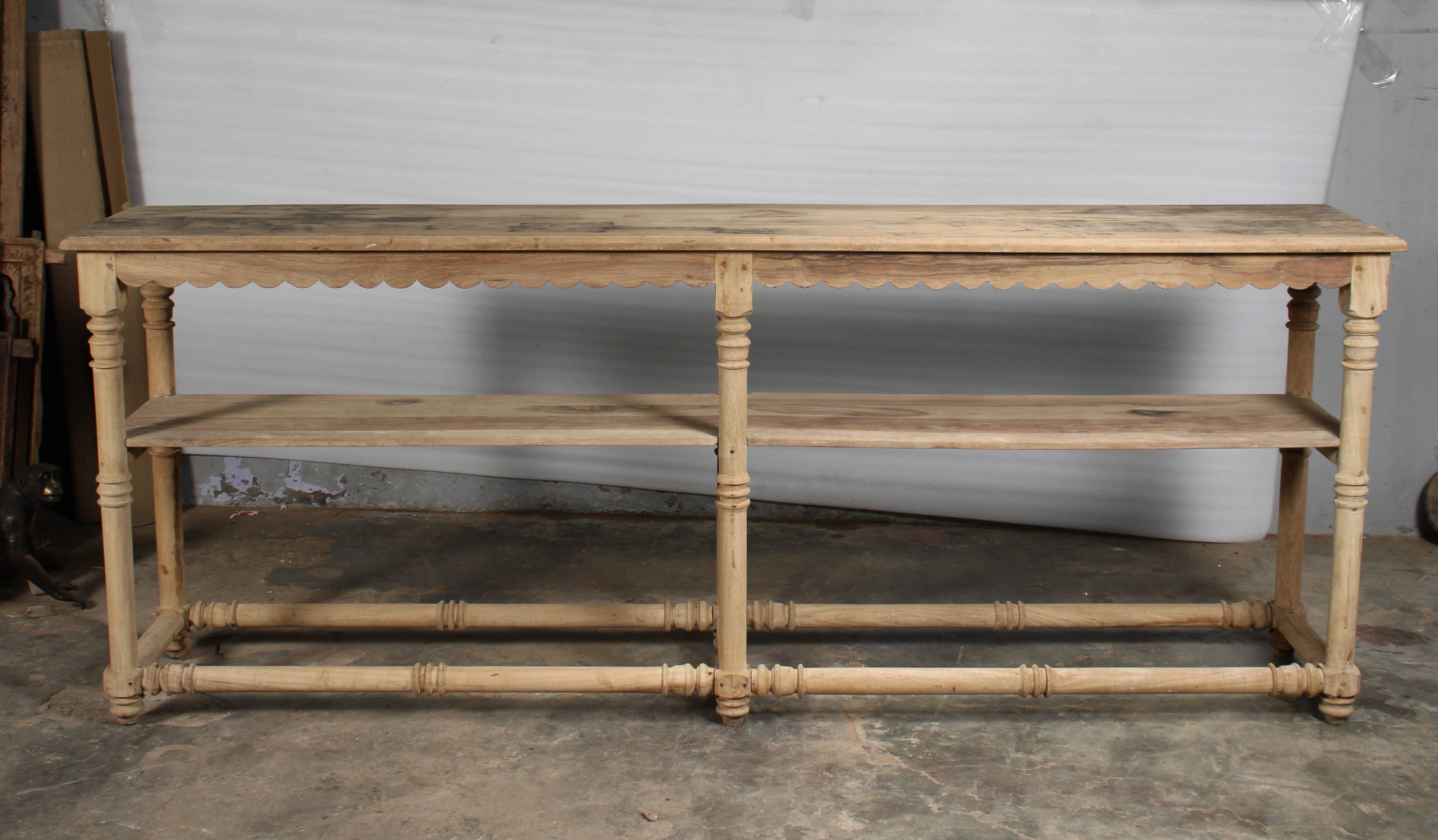 Large console in raw wood