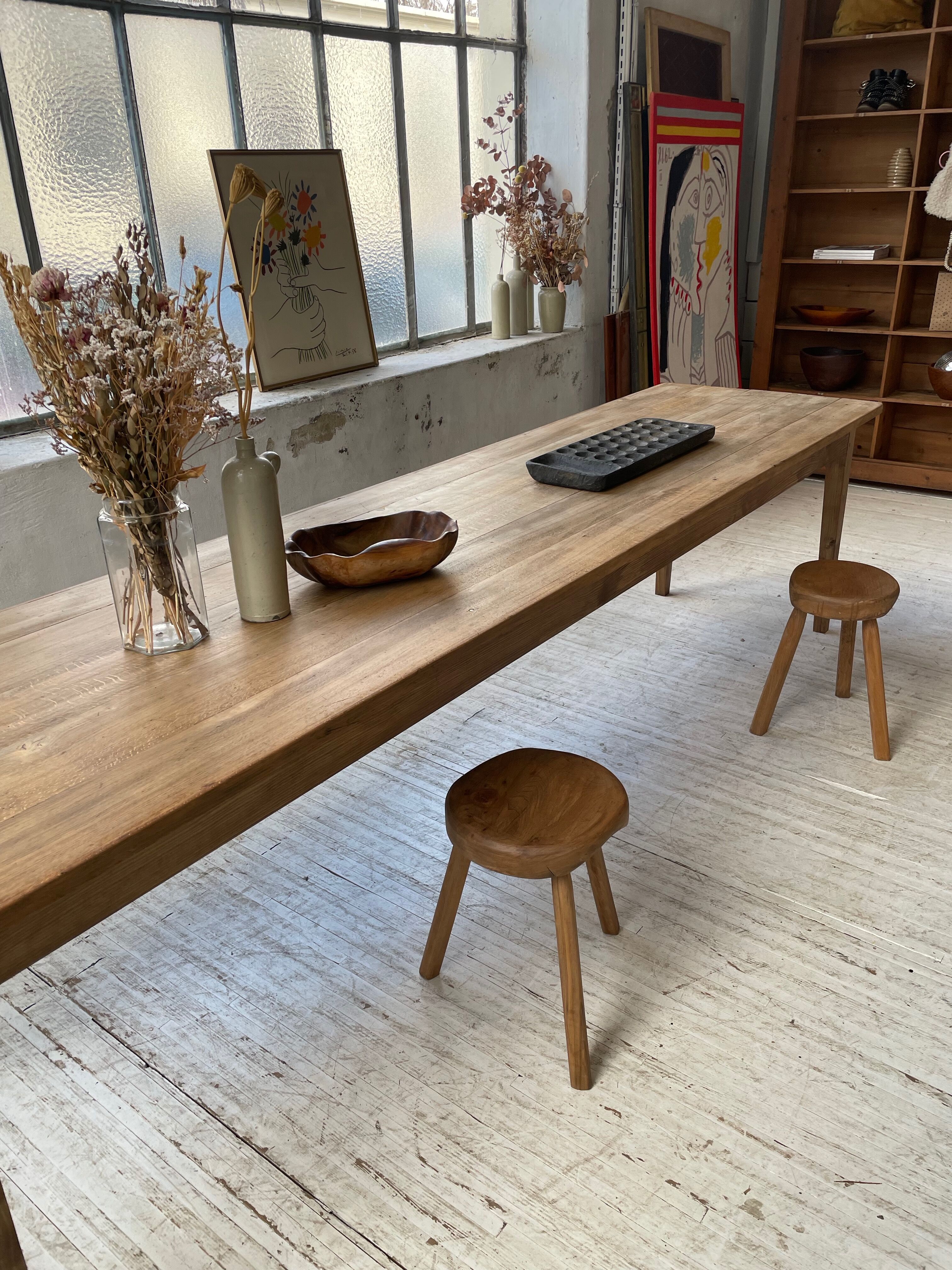 XL farmhouse table in beech and pine 3m