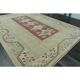 1970s Vintage Turkish Oushak Handmade Wool Cotton Beige Area Rug 158x229