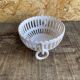 Empire malicorne white openwork ceramic pocket bowl vintage #d