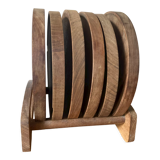 Display and plates in vintage Scandinavian wood