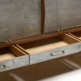 Mid-Century Modern Sideboard with Hammered Metal Façade, France, 1960s