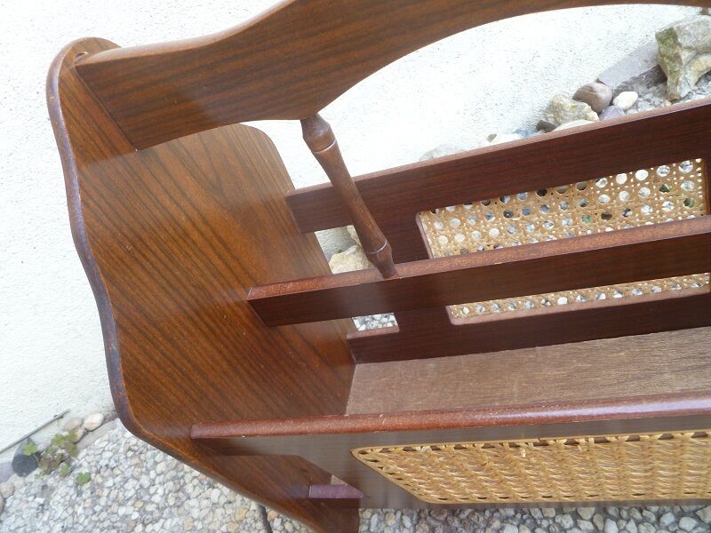Porte-revues avec cannage vintage