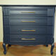 Commode bleue relookée
