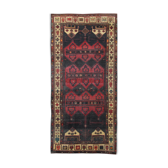 Traditional tribal wool runner rug long handwoven oriental carpet 155x320cm