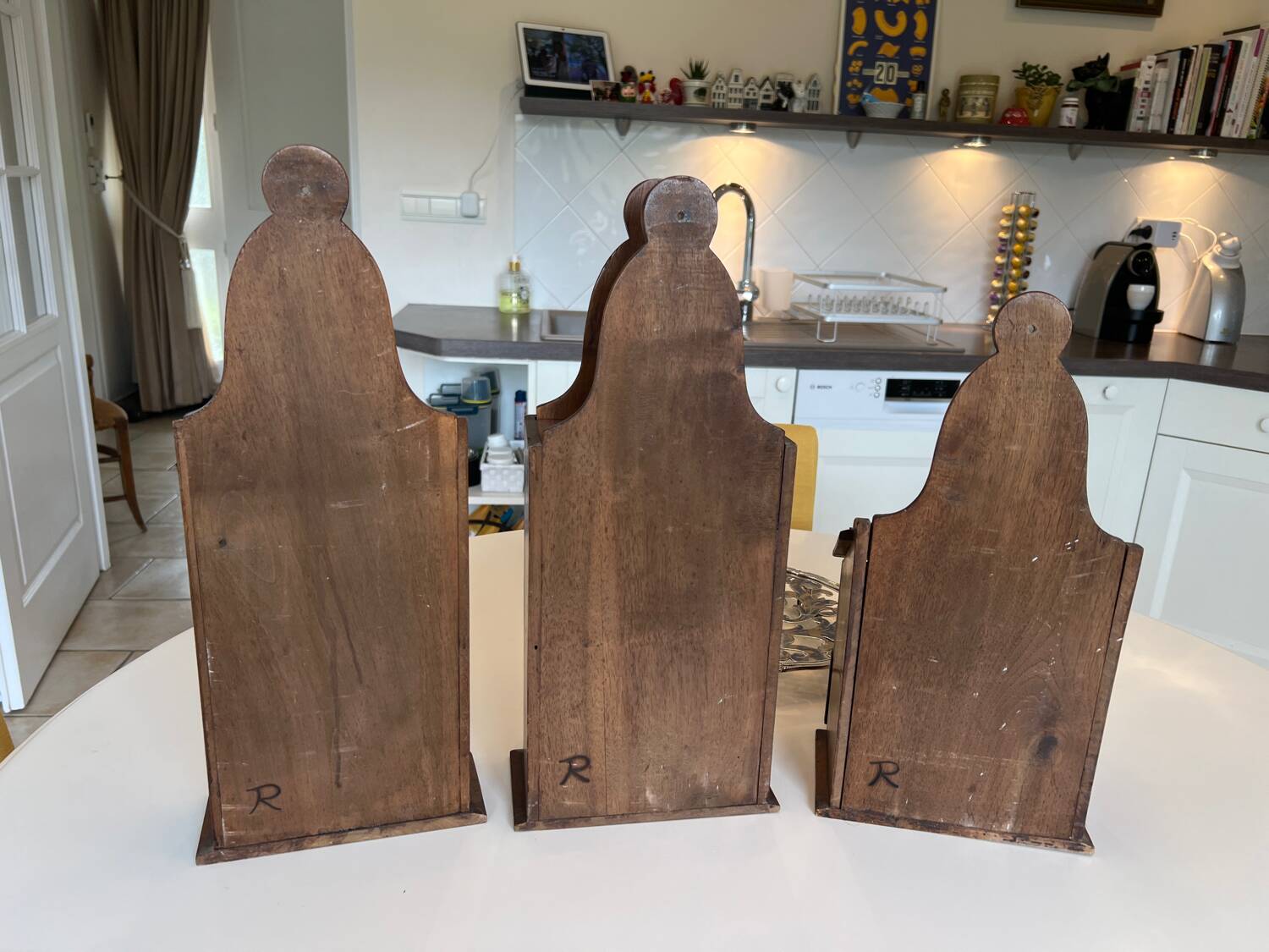 Set of wall boxes - bread matches knives