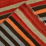 3x12 Kilim Long Striped Vintage Kilim Runner Rug For Hallway, 77x360 Cm