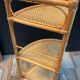 Vintage rattan and wicker corner shelf 70s
