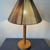 Vintage blond wooden lamp