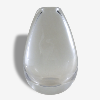 Vase drop of Vicke Lindstrand for Kosta Glasbruk Sweden - 1950-60's