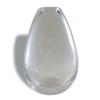 Vase drop of Vicke Lindstrand for Kosta Glasbruk Sweden - 1950-60's