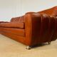 Retro vintage Danish 3 person Svend Skipper sofa in chestnut brown leather
