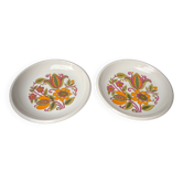 Deux assiettes vintage Boch  modèle Bali