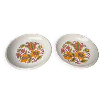 Deux assiettes vintage Boch  modèle Bali