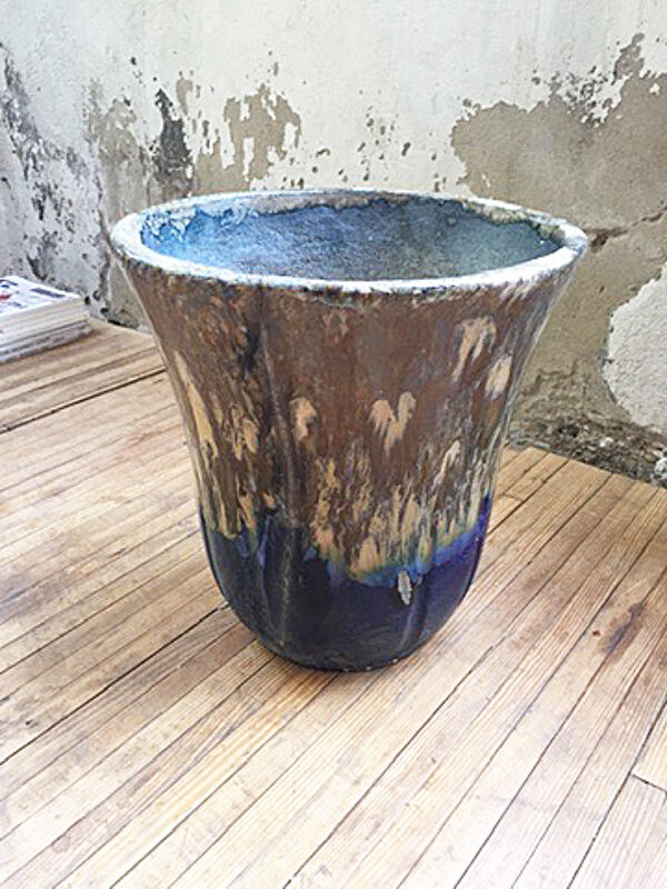 Pot fleurs XXL en terre vernissée