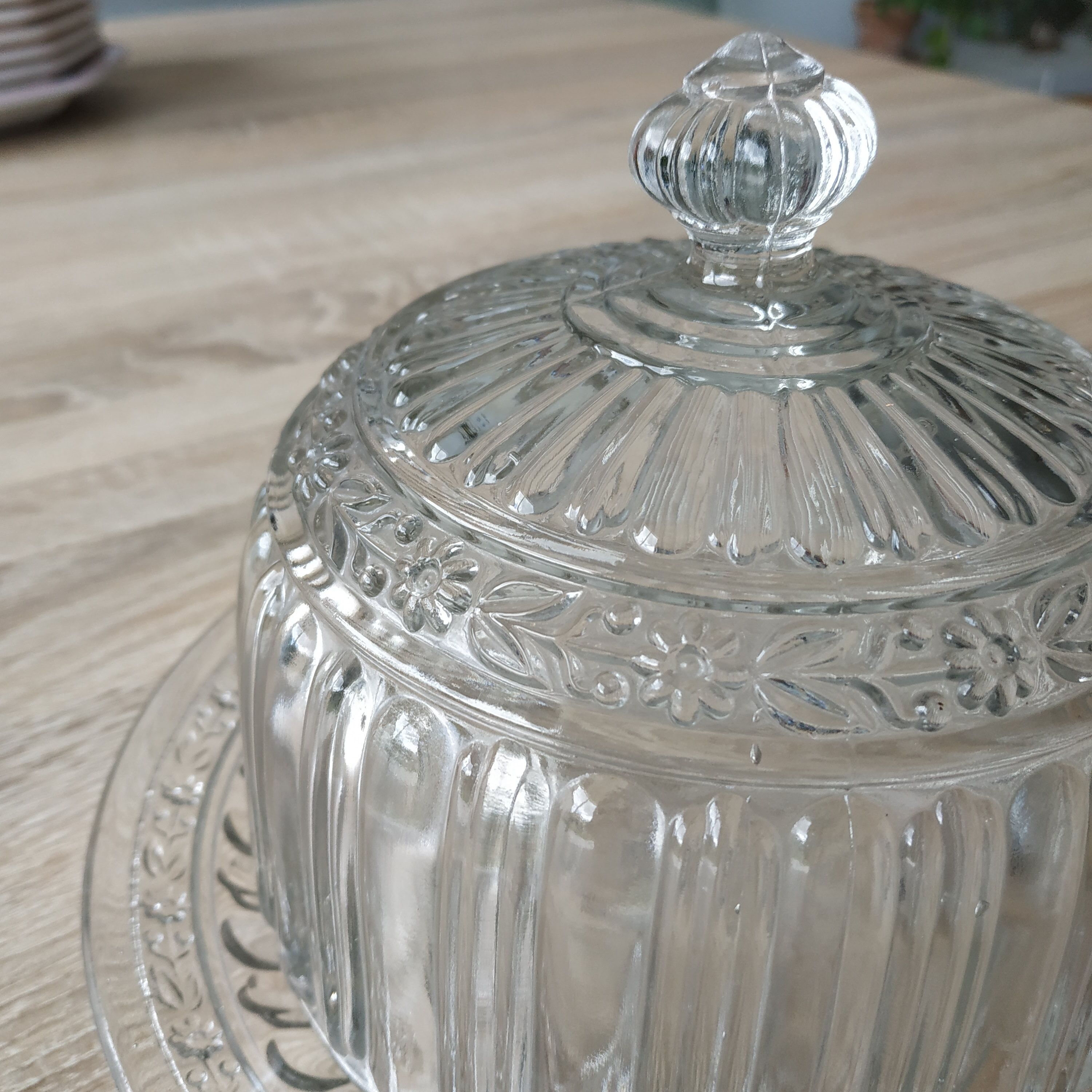 Old glass cheese bell