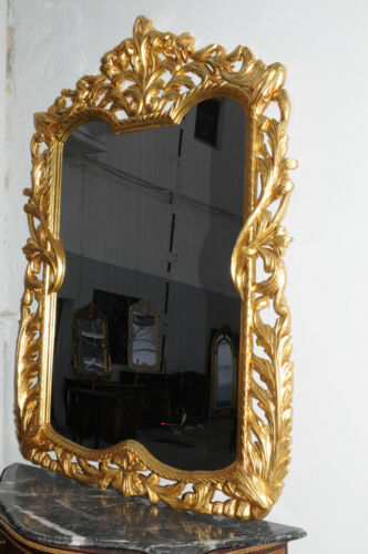 Mirror-wood-of-hetre-massive-carved-a-la-main, dore, 140x100 cm