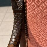 Paire de fauteuils Empire, Consulat, noyer et velours, XIXème s.