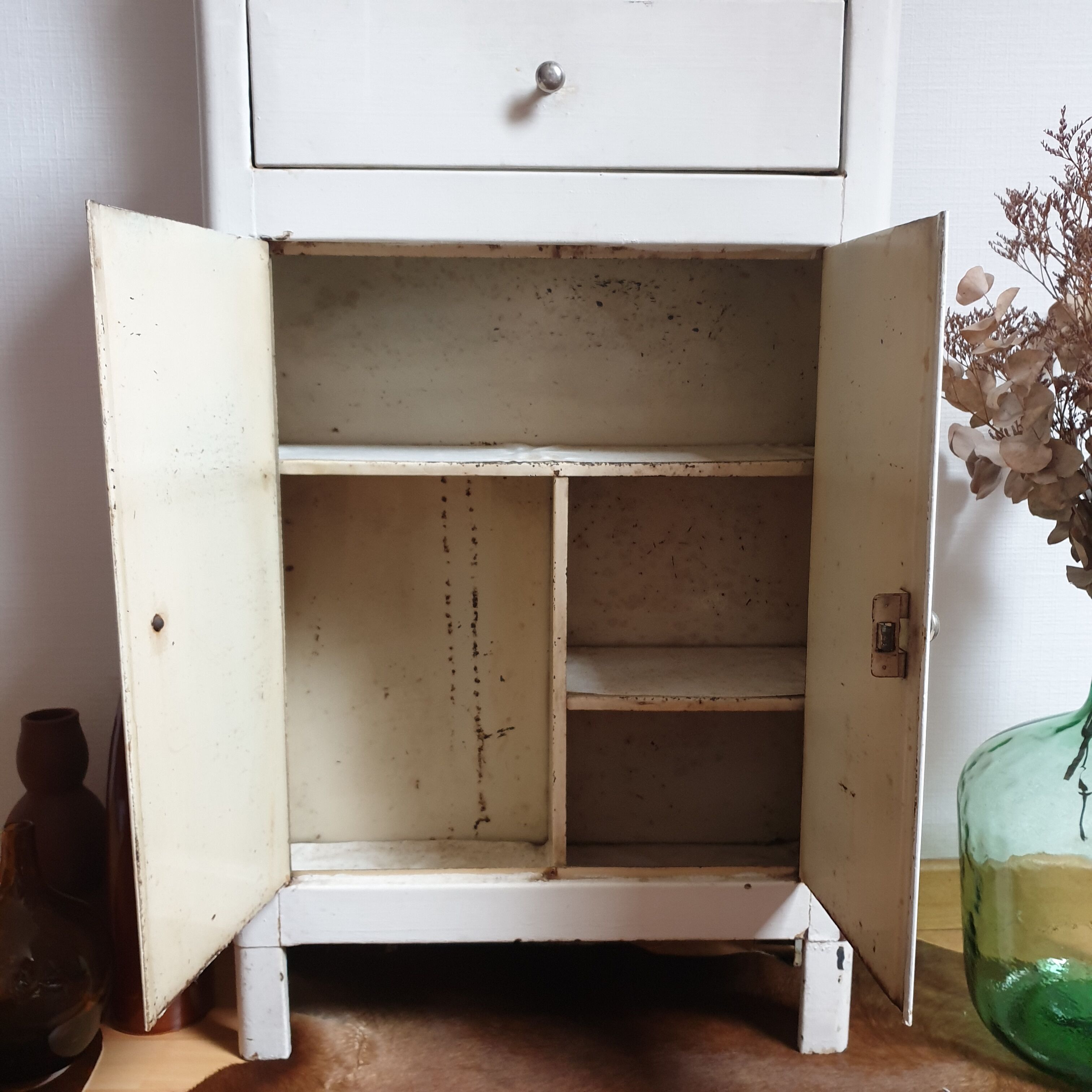 Vintage metal storage cabinet