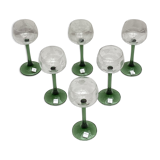 Set of six glasses with Riesling wine in the 1970s dimension: H-17 cm-D-6.5 cm-