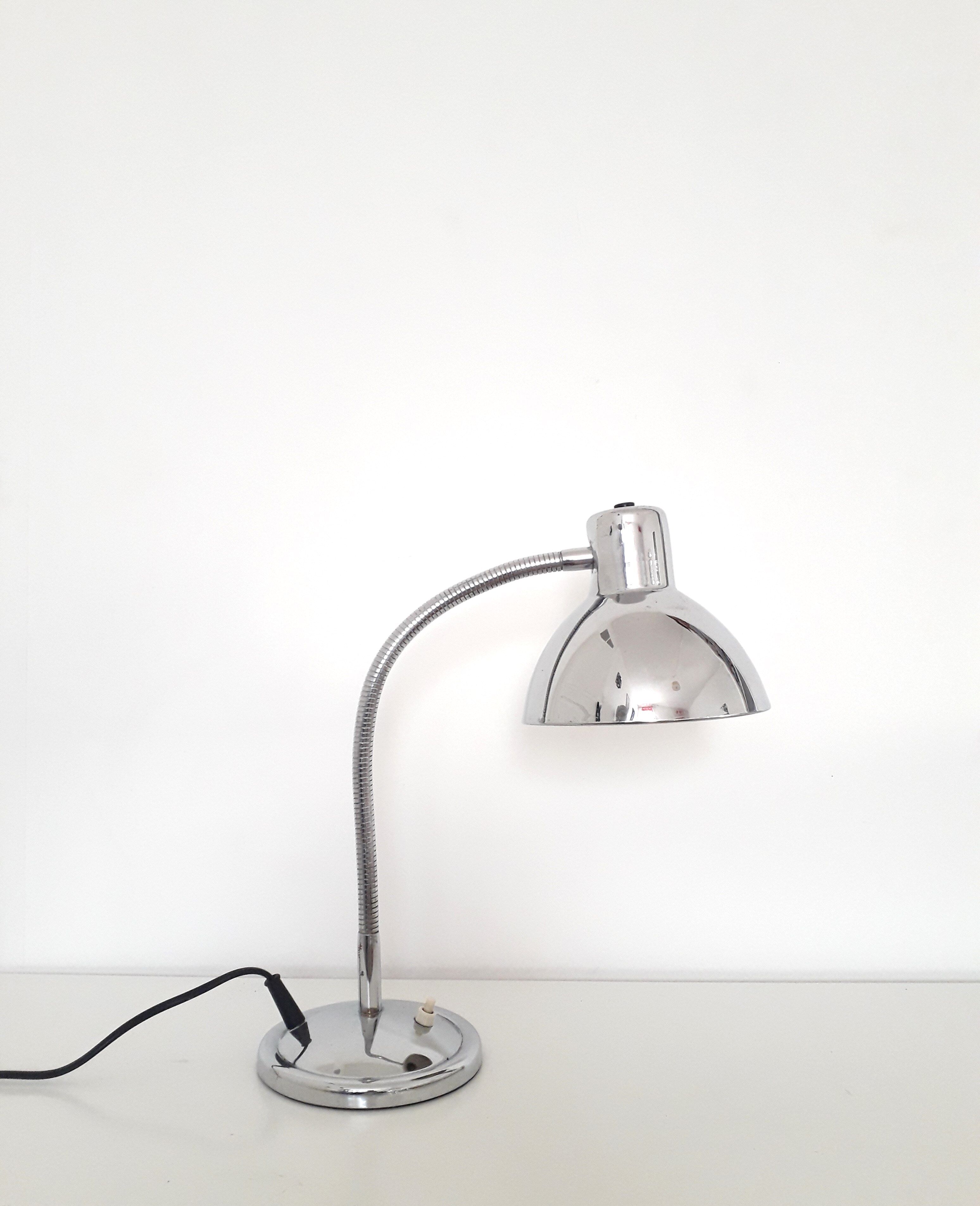 Adjustable desk / workshop lamp - Chrome metal - 1950