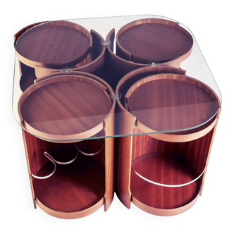 Modular coffee table model 0635, Dřevotvar Nová Paka, 1977