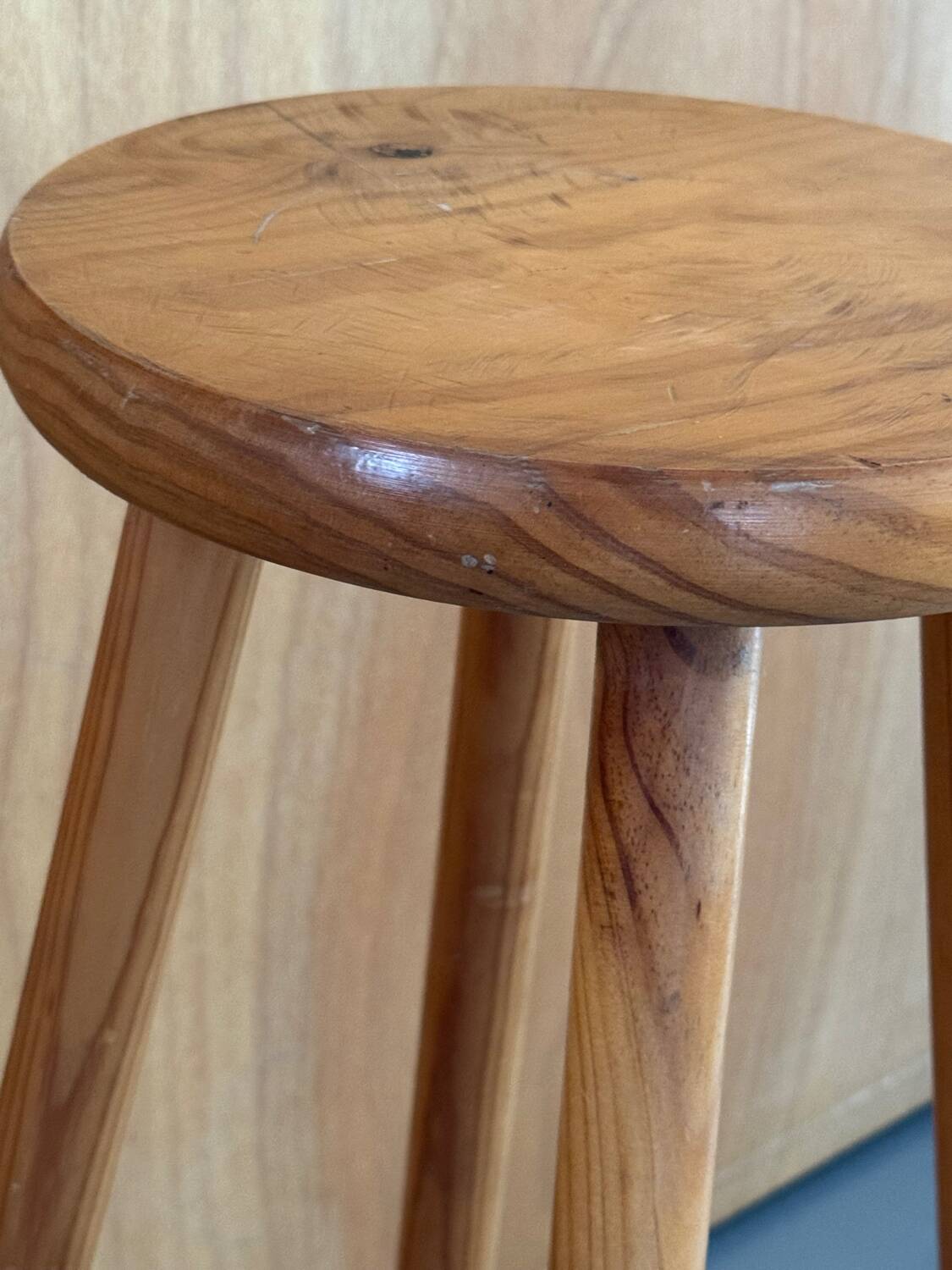 High wooden stool
