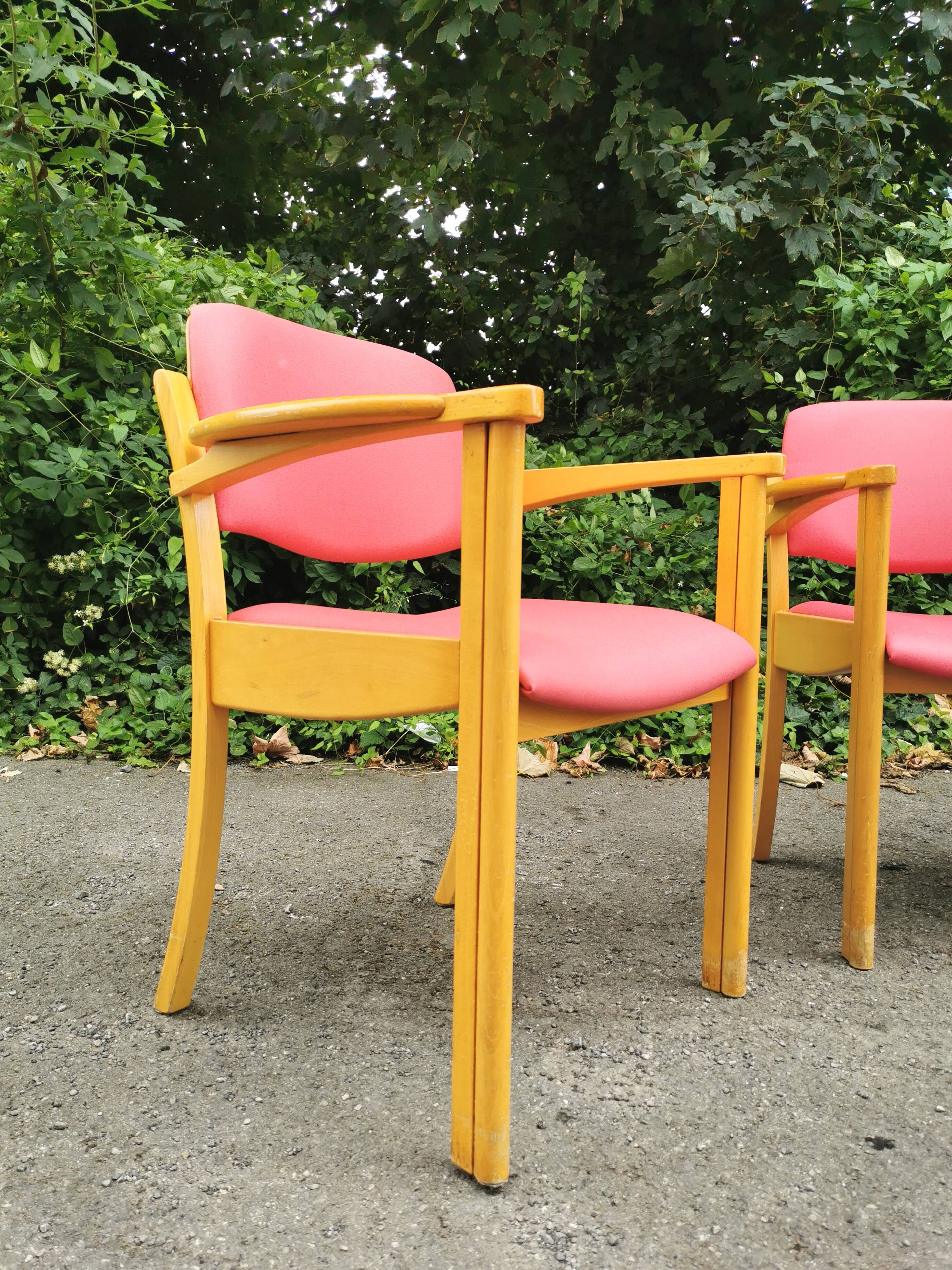 Series of 4 vintage armchairs 70s-80s