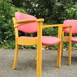 Series of 4 vintage armchairs 70s-80s
