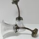 Pair of bronze and glass sconces  1900