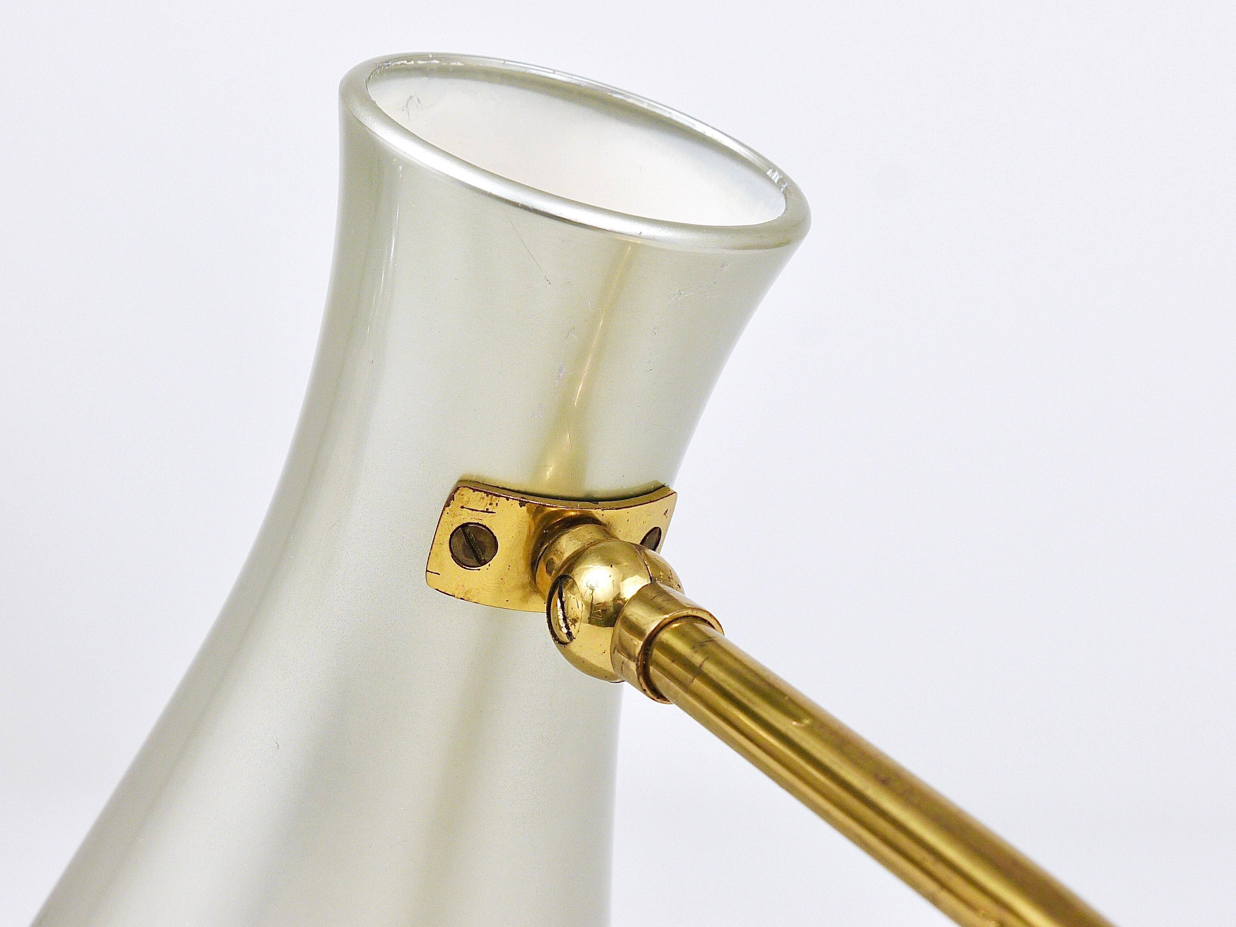 Pair of Articulated Conical Wall Lights in Stilnovo Style, Wall Lamps Italy, 1950s