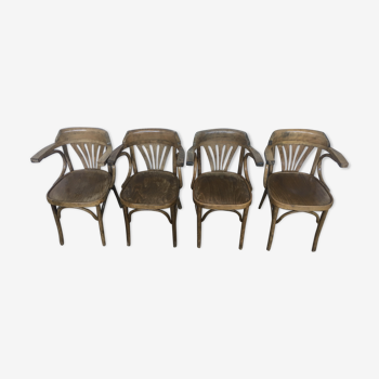 4 bistro armchairs in curved wood