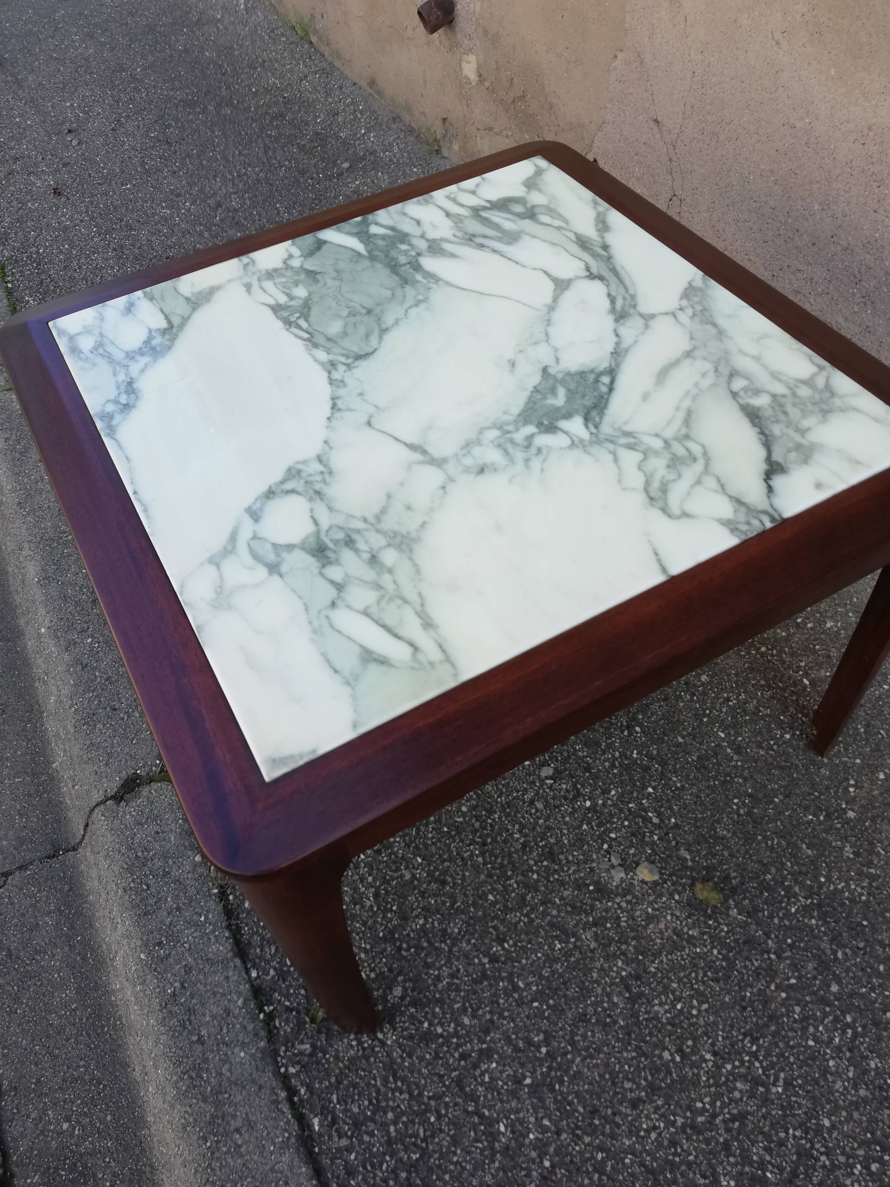 Scandinavian coffee table green marble
