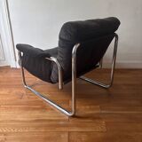 Herlag chrome metal cantilever armchair by Johan Bertil Häggström